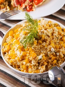Салата с кус кус, сирене и царевица - снимка на рецептата